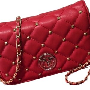 Badgley Mischka Red Quilted Bag